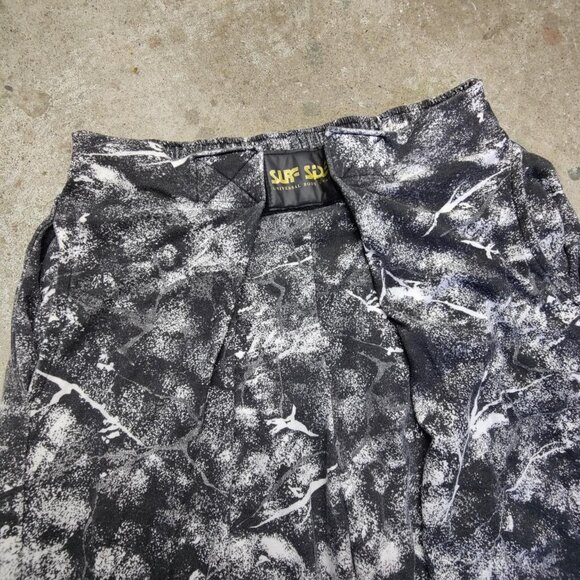 Vintage 'Surf Side' pleated faded black and white lightweight sweat pants - Picture 2 of 5